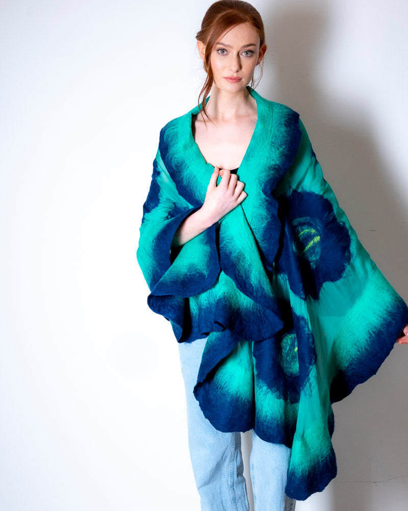 Alexia Designs - Emerald green & navy, handmade