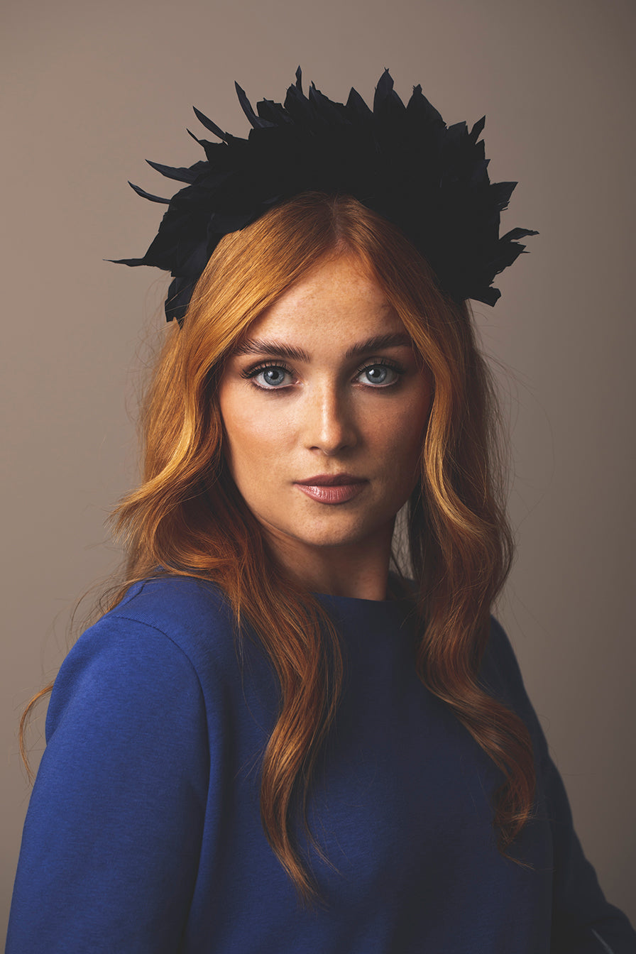 DFM Feathered Headpiece Black