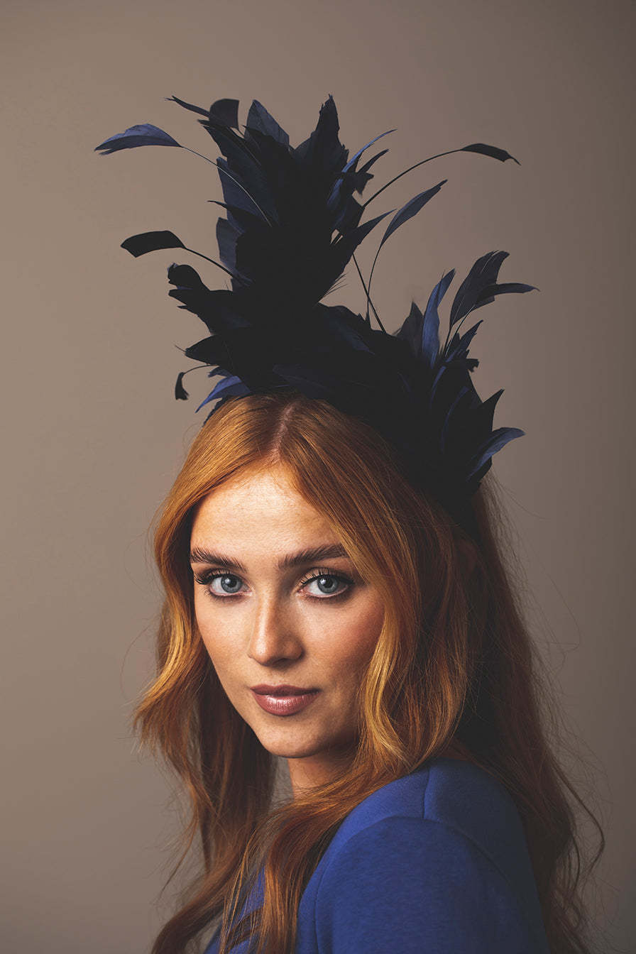 DFM Feathered Headpiece - Navy