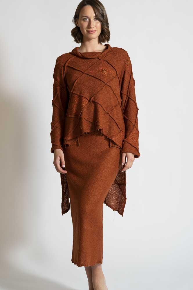 RUST TUNIC TOP AND SKIRT