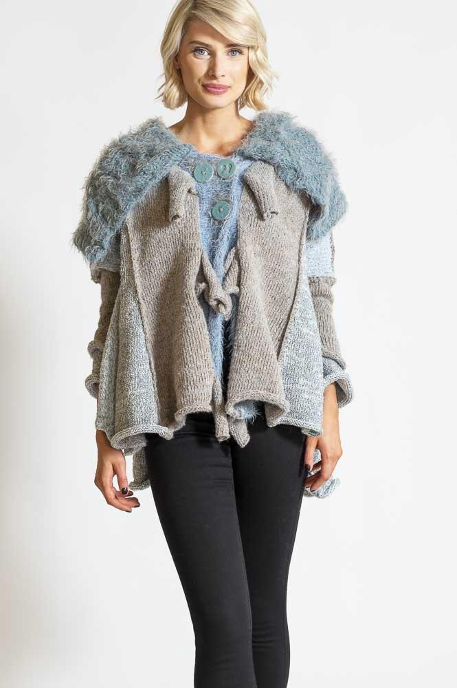 BIG COLLAR CARDIGAN