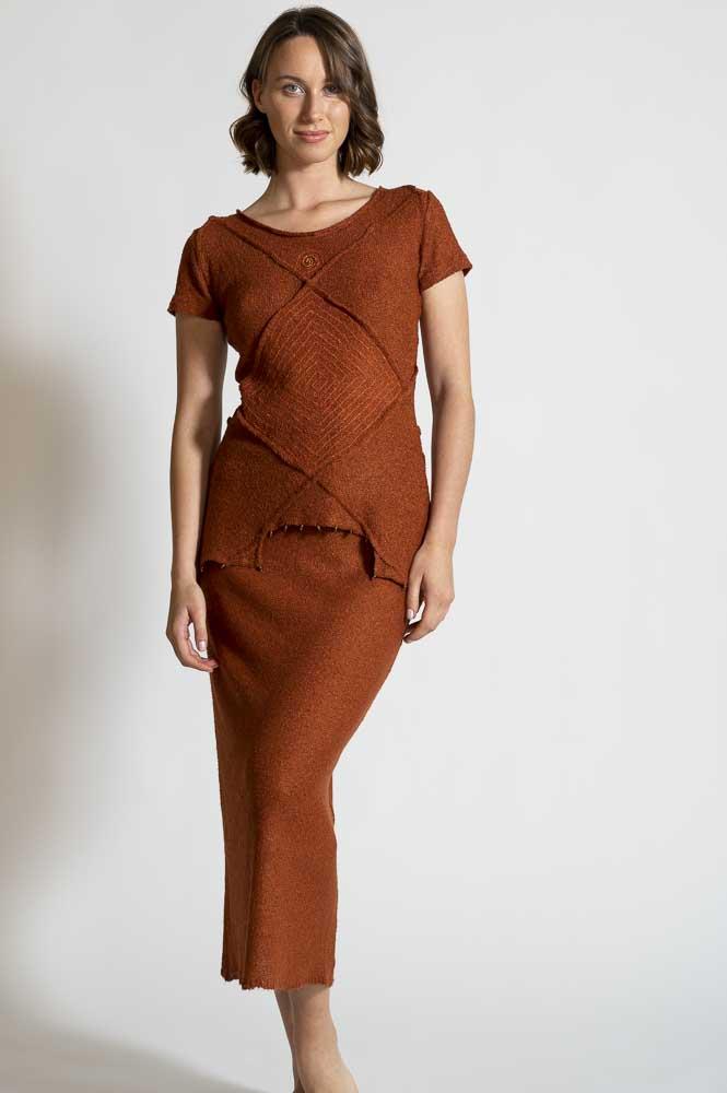 RUST TUNIC AND SKIRT