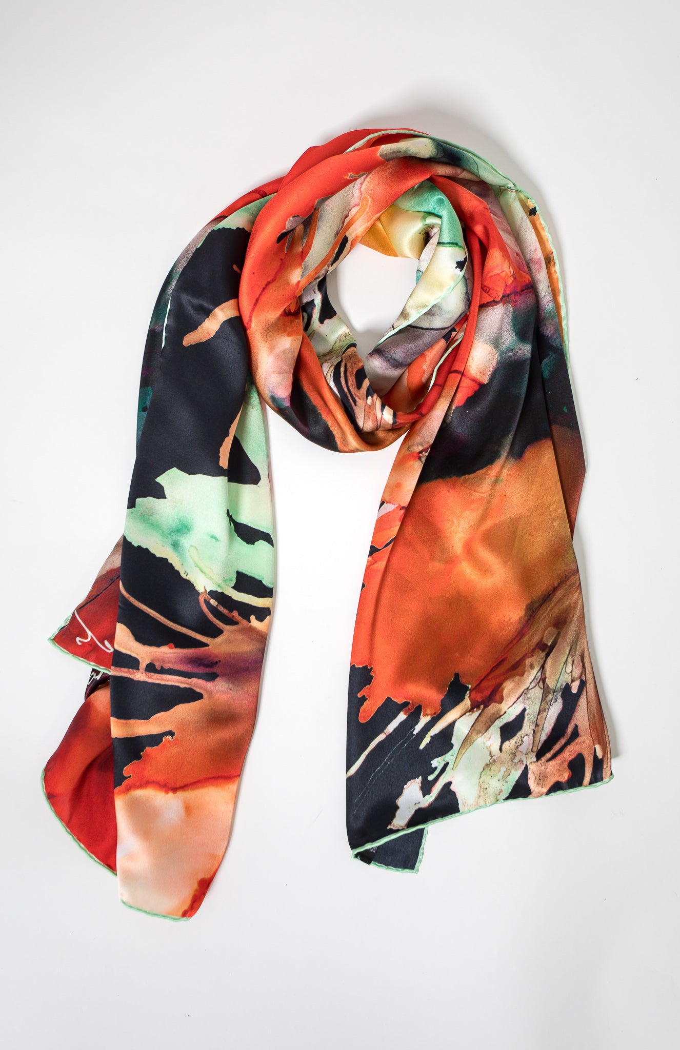 Niamh Daniels - Red Poppies Large silk scarf