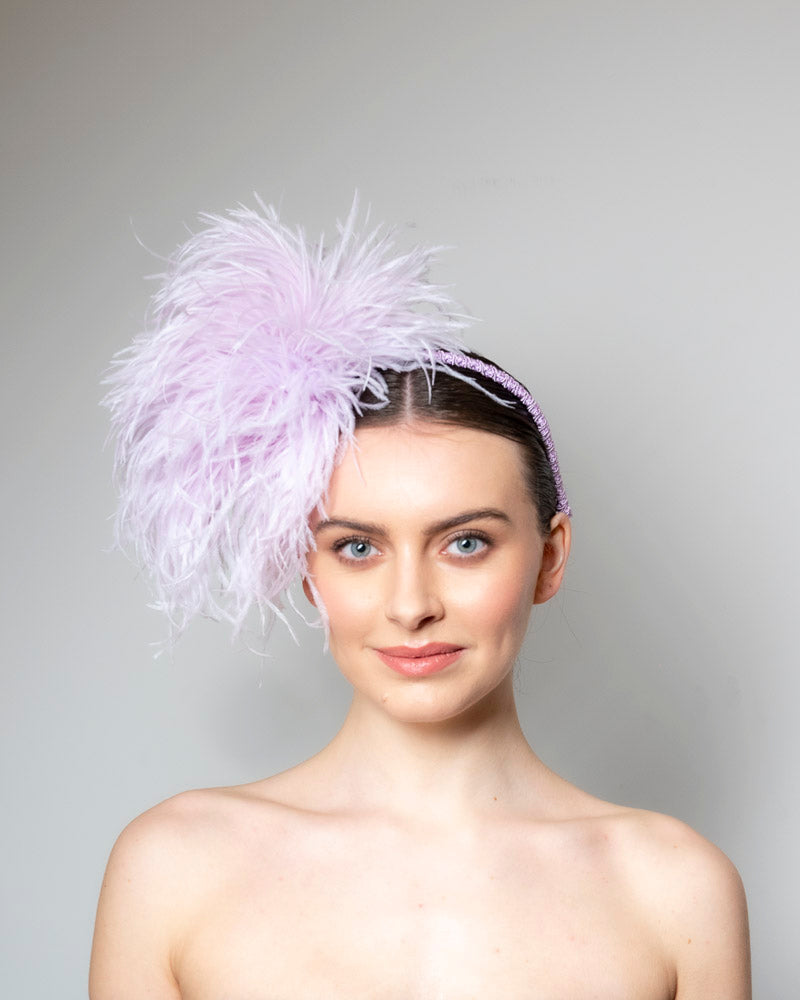 Deb Fanning - Lilac ostrich Hairband